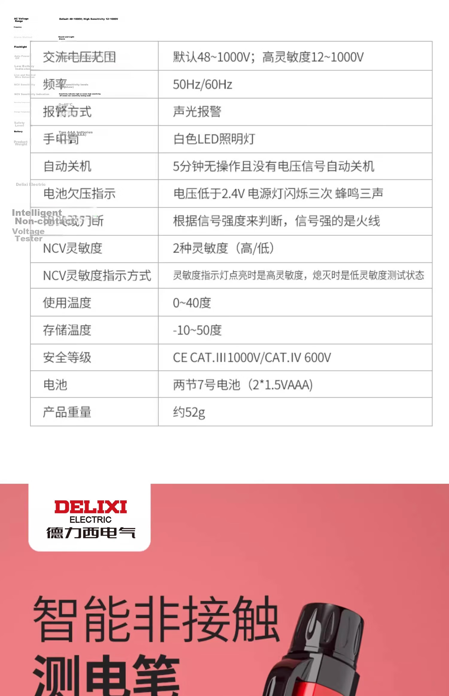 Delixi Inductive Voltage Tester High-Precision Multifunctional Smart Circuit Break Point Detector for Electricians 19