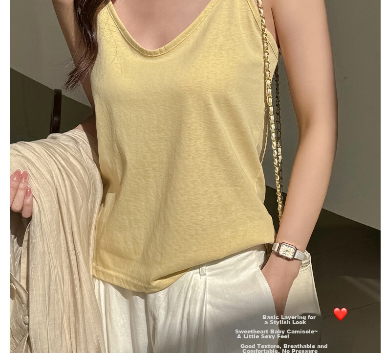 LangSha Korean Style Small Strap Vest Women Snowflake Cotton Sexy V-Neck Base Layer Outerwear Fashion Loose Belly Cover Top Female 9