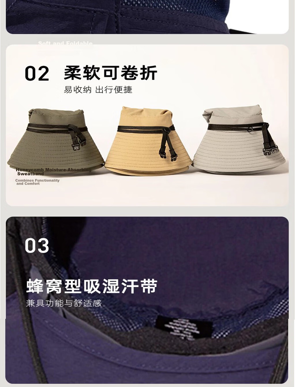 TOPEX Outdoor Lightweight Sun Protection Bucket Hat New Men's Mountaineering Hiking Fishing Hat Summer Breathable Foldable Sunshade Hat 14