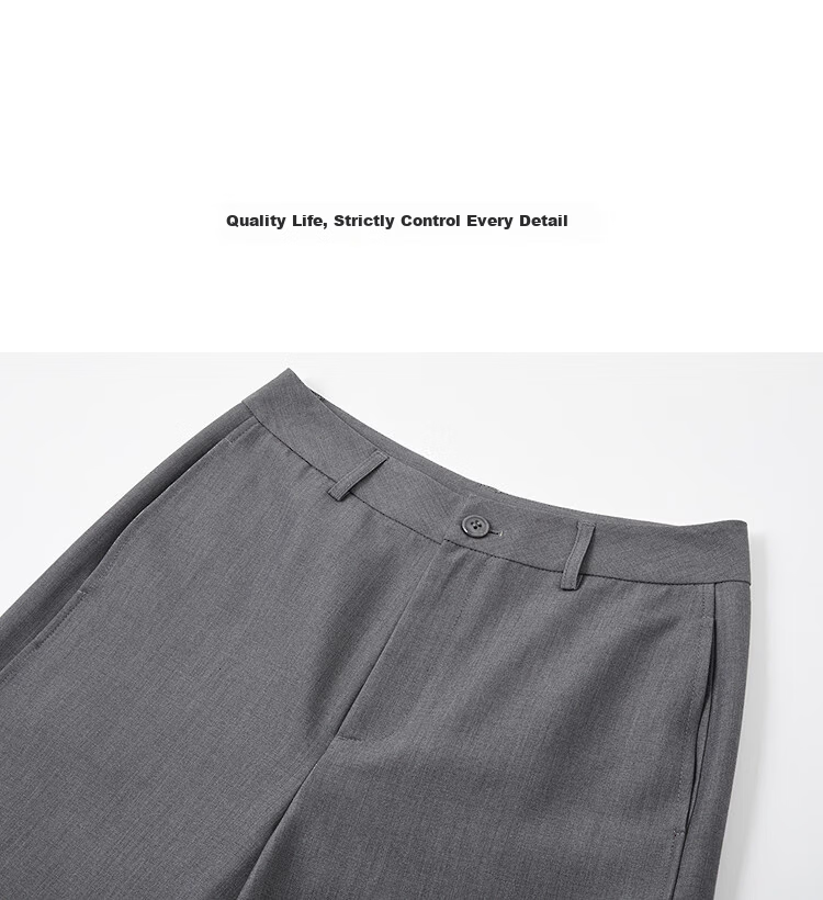 Demana Spring Intellectual Straight-Leg Cropped Pants with Fluffy Wool, Wide Cuffed Slimming Casual Pants for Women, Premium Quality 15