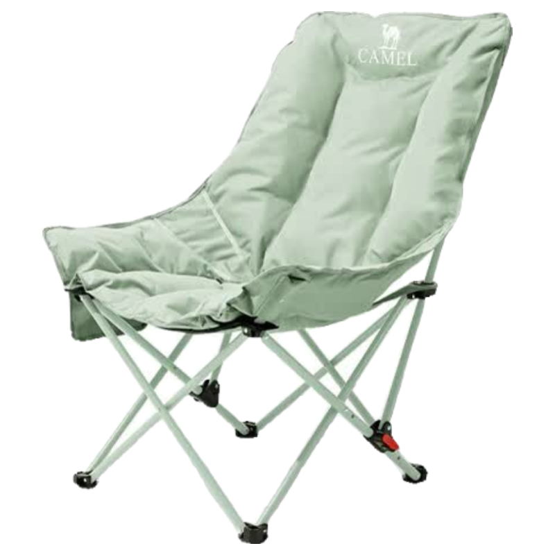 CAMEL Outdoor Camping Folding Recliner Nap Chair Padded Lazy Fishing Thickened High Back Moon Chair 9003