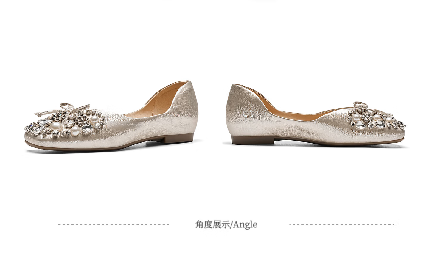 Josiny French Mary Jane Women's Shoes 2026 New Summer Gentle Low-Cut Single Shoes Rhinestone Soft Sole Leather Shoes Champagne Gold Size 37 18