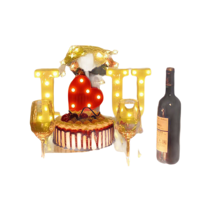 Jiayan Candlelight Dinner Set, Confession Birthday Colorful Lights, Proposal Decoration, Indoor Engagement Anniversary Gift