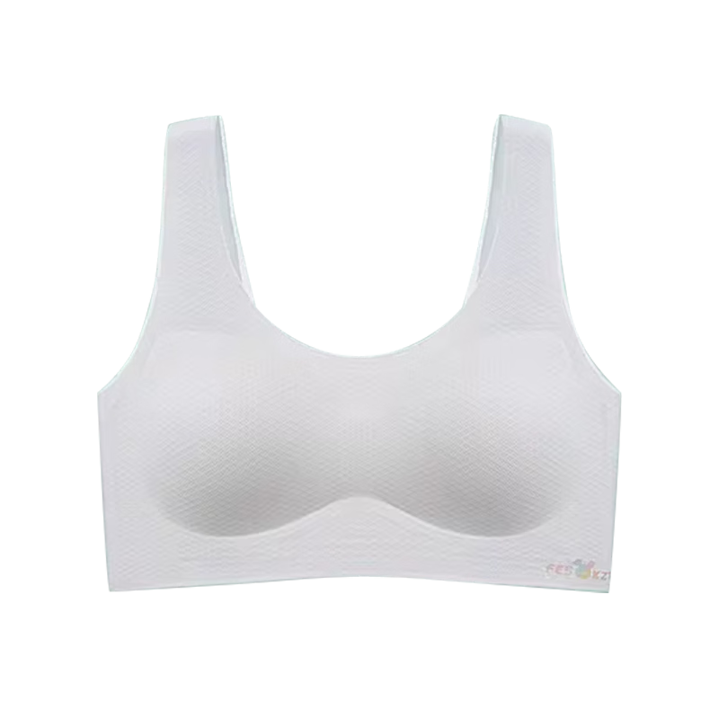 GUJIN Summer Lightweight Girls' Bra Development Period Underwear for Big Kids, Junior High and High School Students, Youth Vest White L