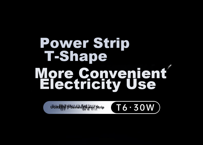 UGREEN T8 Power Strip with USB Socket, 30W GaN Fast Charging Power Board/multifunctional Dorm Desk Charging Station/trapezoid Power Strip 1.5-Meter Extension Cord/applicable for Apple 18 8