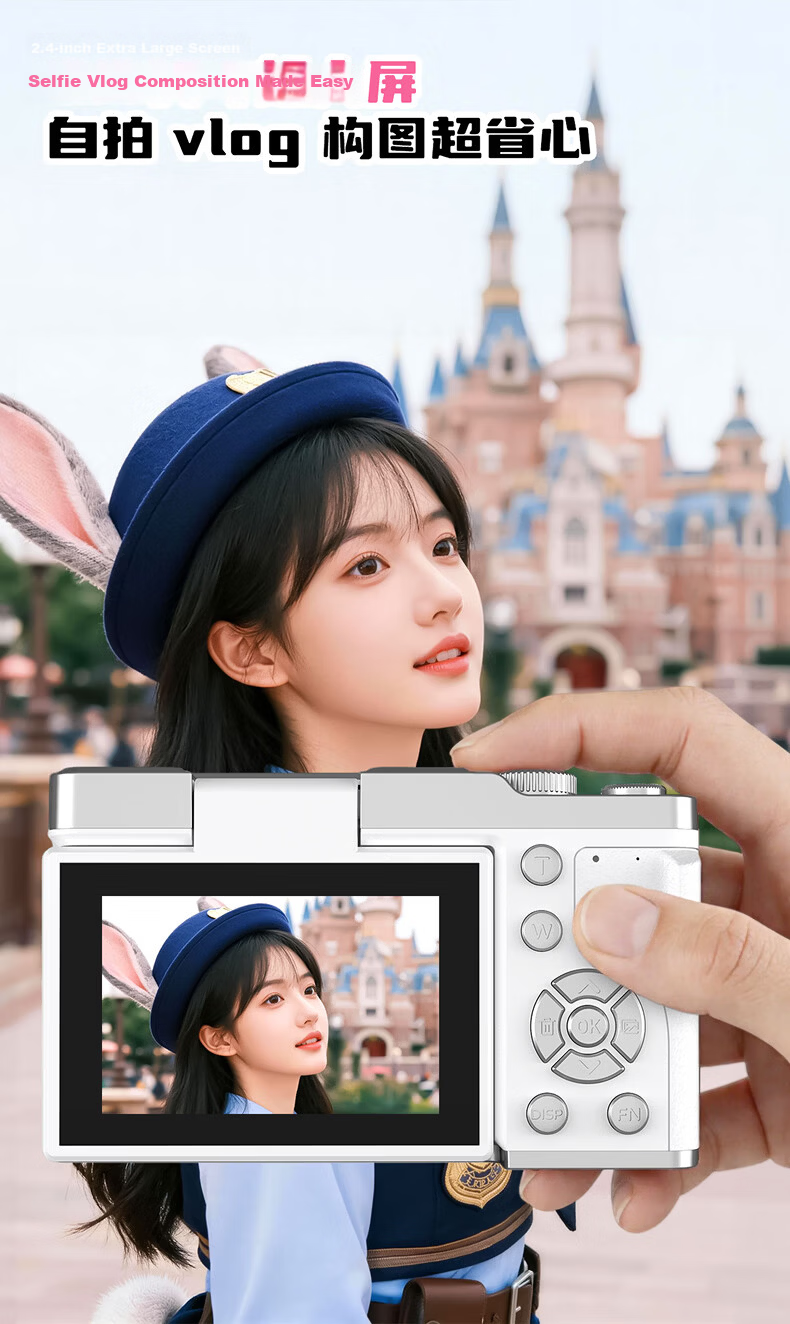 Disney Kids Camera CCD Student HD Digital Camera Girls Camera High Pixel Video Recording 3-6 Years 6-12 Years 7-14 Years Boys Girls Toy Holiday Birthday Gift 8