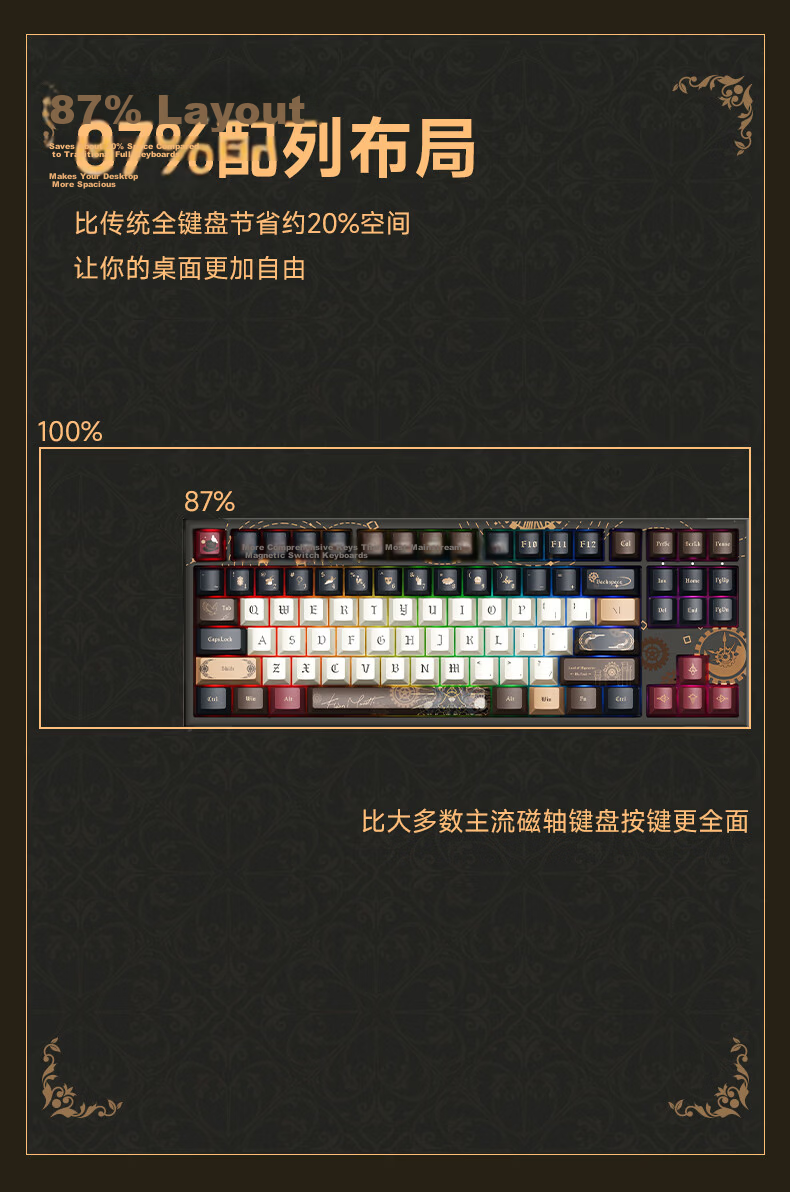 AKKO 5087 V5 The Master of Secrets Limited Edition Tri-Mode Wireless Mechanical Keyboard Wired High-Style Female Office Laptop Bluetooth External Keyboard Gasket Structure 8