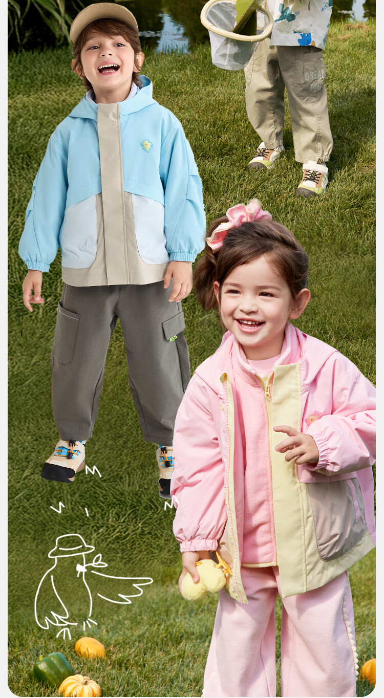BALABALA Children's Clothing, Baby Outerwear for Boys And Girls, Infant Top, 2026 New Autumn Style, Kids Two-Piece Set with Hood, Trendy 8