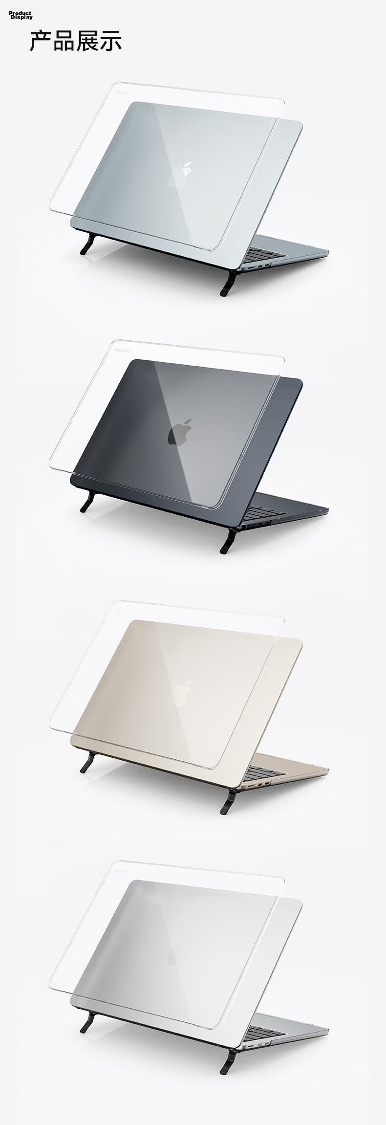 VOKAMO High Transparency Lightweight Laptop Case for Apple MacBook Air 13/15 M2-M5 and Pro 14/16 M1-M5 New 2026 NEO A18Pro 18