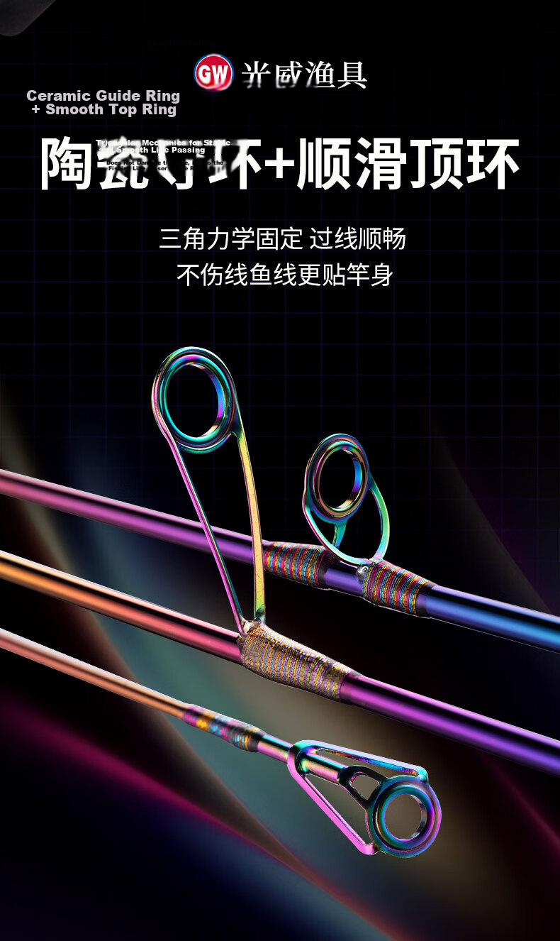 GW 1.37m Gun Handle Sea Pattern Makou Water Drop Reel Lure Set UL Light Micro Lure Fishing Rod 9