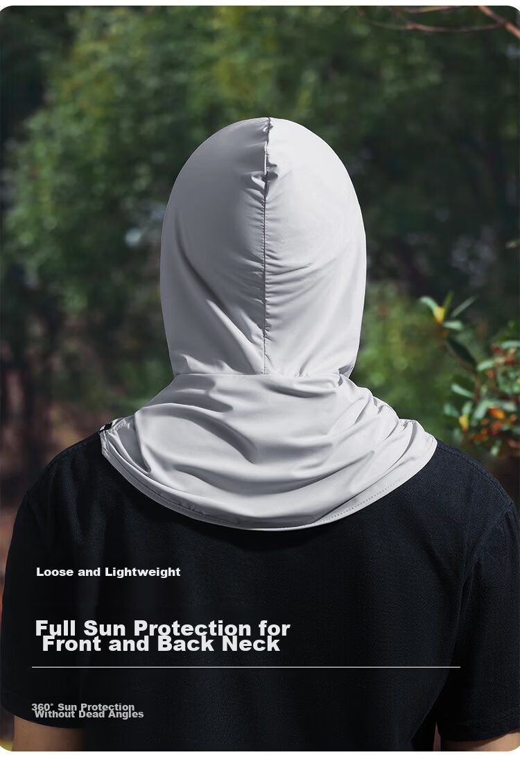Seven Wolves Men's Sun Protection Hat Set with Face Shield, Women's Ice Silk Sleeve Covers, Summer Outdoor Sunshade Hat Two-Piece Set 12