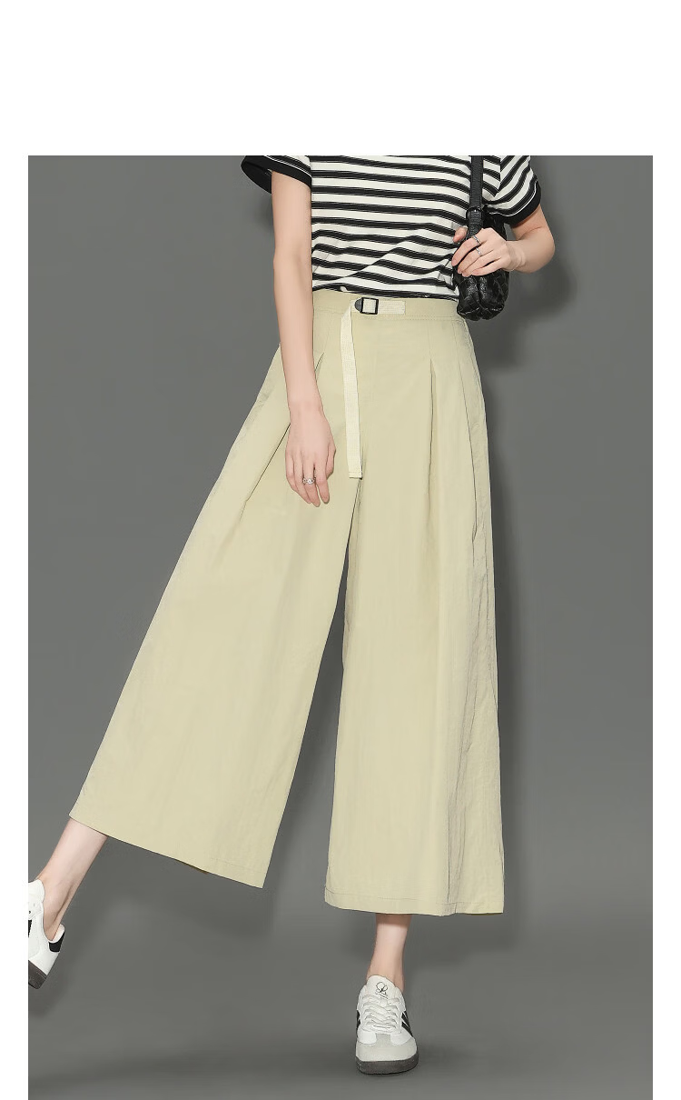 Demana [Three-Proof Black Technology] Spring Lightweight Sports Pleated Cropped Wide-Leg Slimming Casual Pants for Women Premium Feel 13