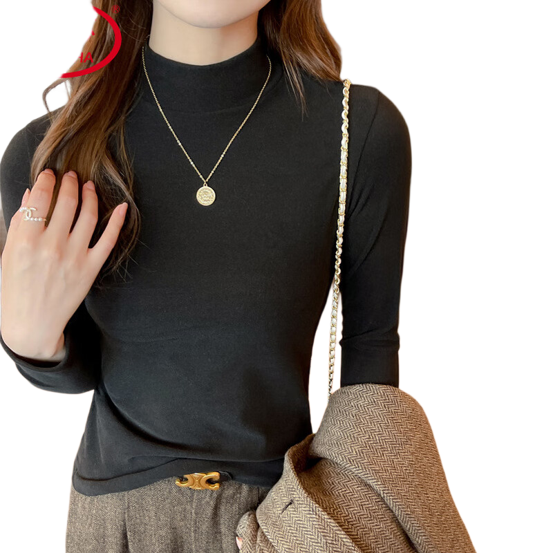 LangSha Women's Thermal Fleece Turtleneck Base Layer Top Autumn Winter Slim Fit Warm Shirt New Innerwear