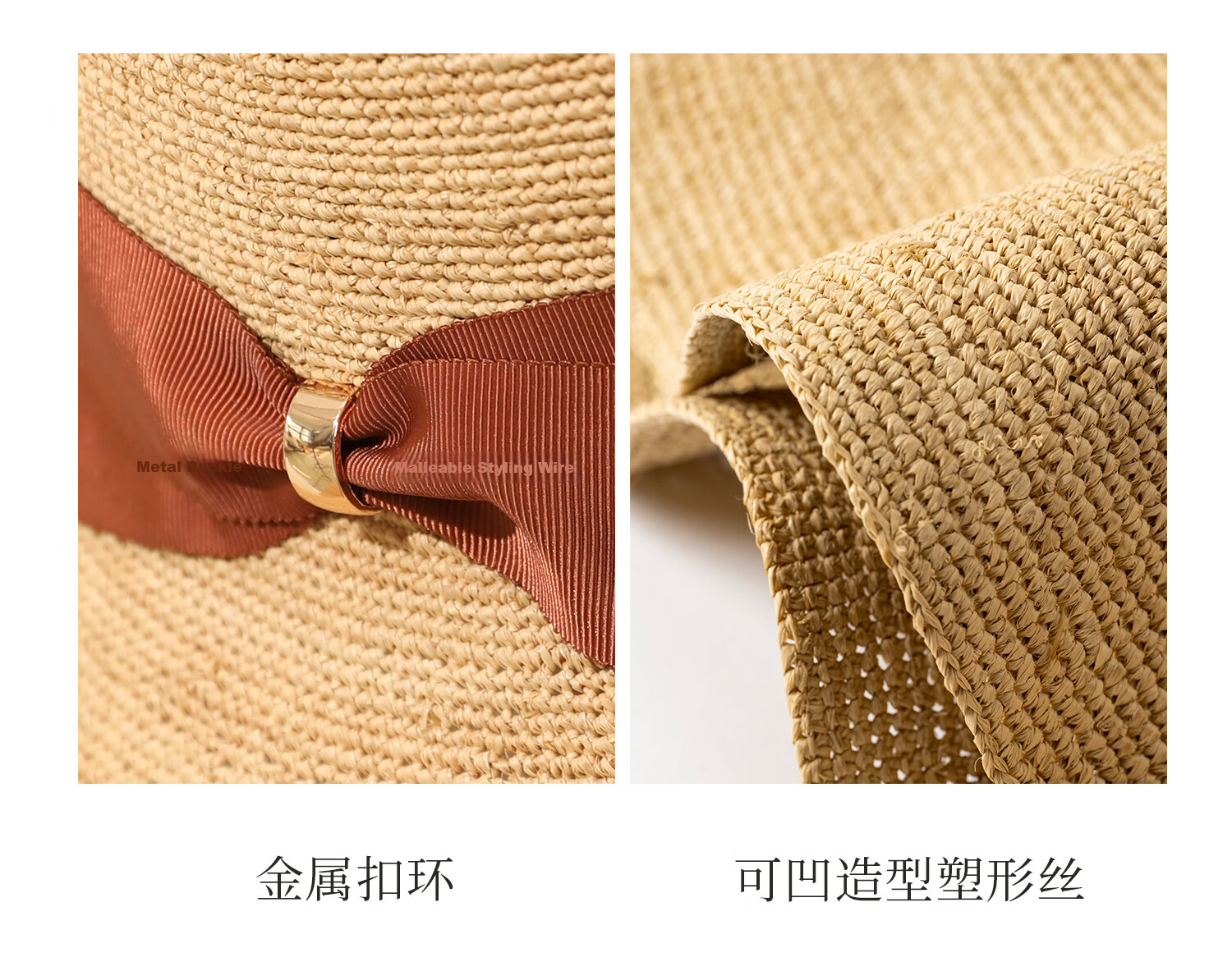 FANCET Women's Raffia Straw Sun Hat Spring Summer Elegant French Bow Outdoor Vacation Beach Hat 13