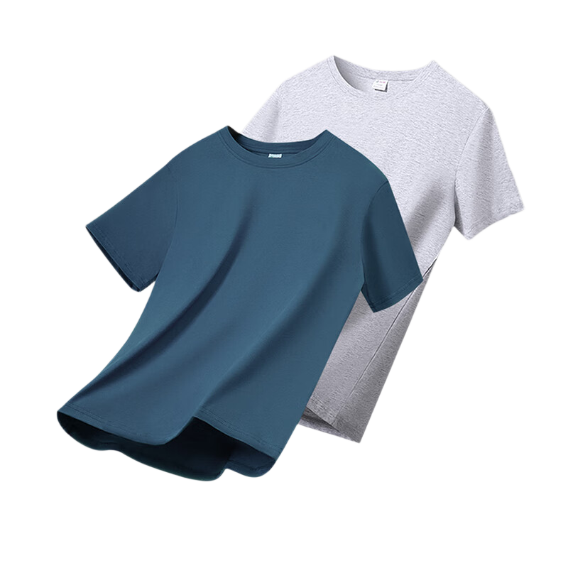 Hodo Men's Pure Cotton Crew Neck T-Shirt, Breathable Short Sleeve Basic Tee, 2-Pack Summer New Arrival