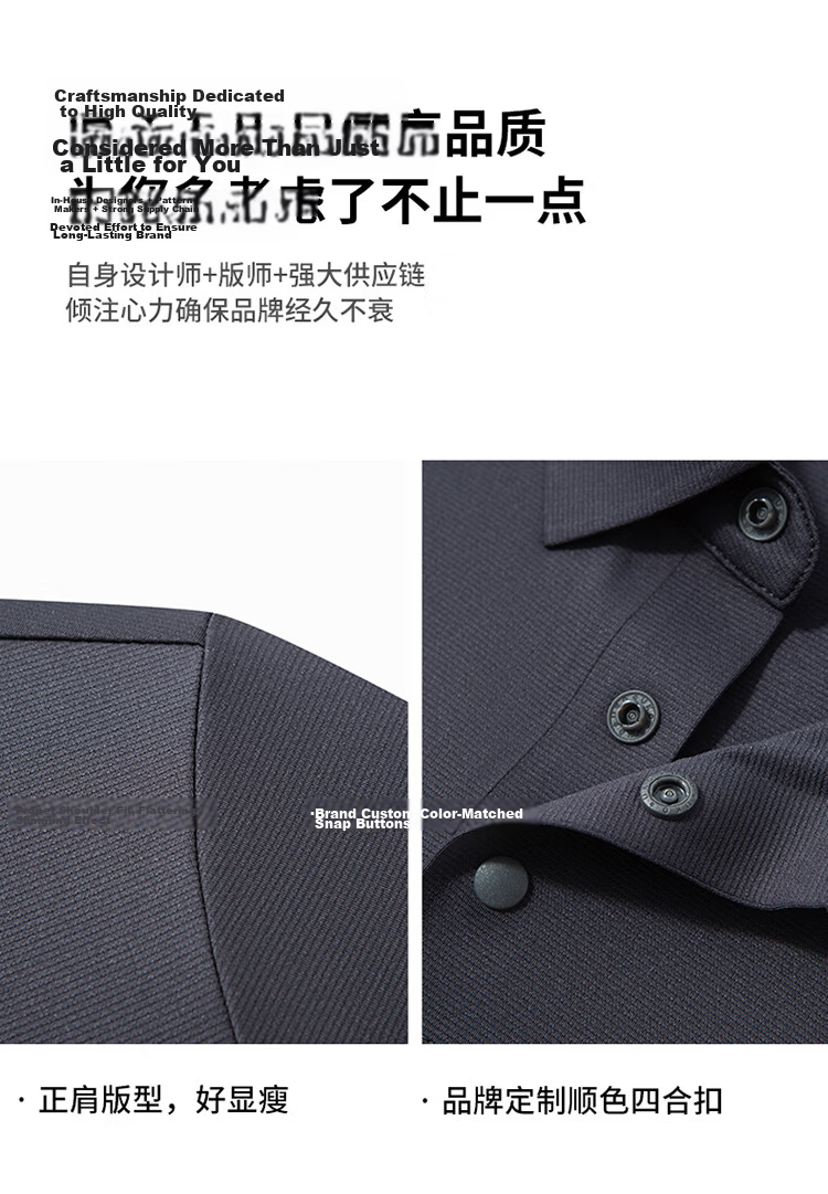 Edenbo Men's Short Sleeve Polo Shirt Modal Mulberry Silk Casual Top Dark Gray 170/88A (L) 11