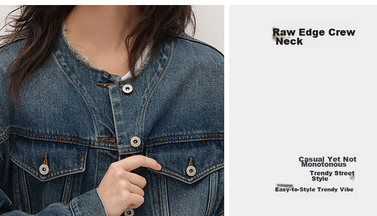 Semir Senrou Women's Oversize Frayed Denim Jacket Spring 2026 Mall Same Style 103126108001 11