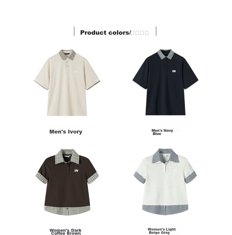 TonLion 2026 Summer New Couple Short Sleeve Polo Shirt Unisex American Casual College Style Top 3