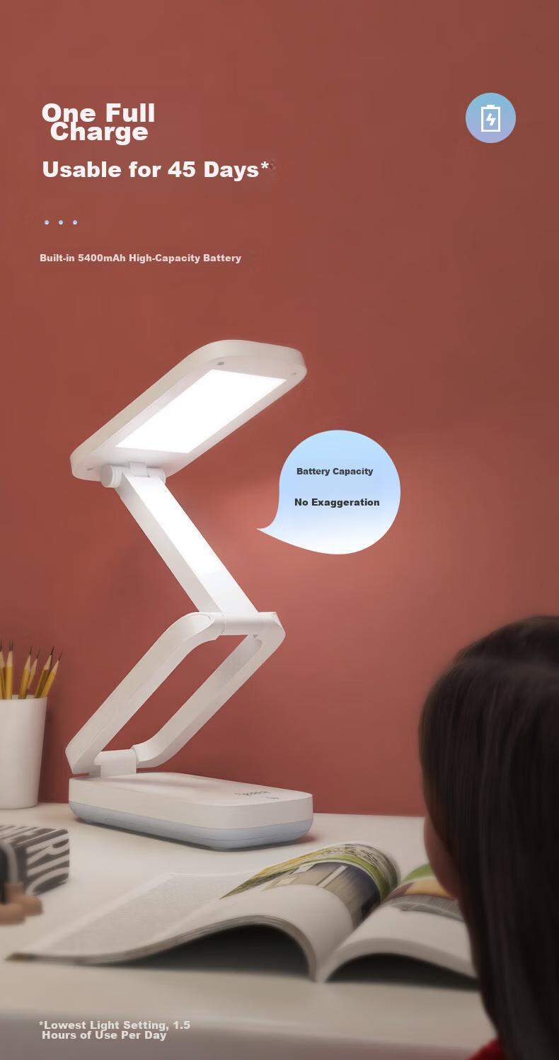 Midea Rechargeable Folding Portable Desk Lamp Dormitory Student Bedside LED Reading Study Writing Magic Box 4