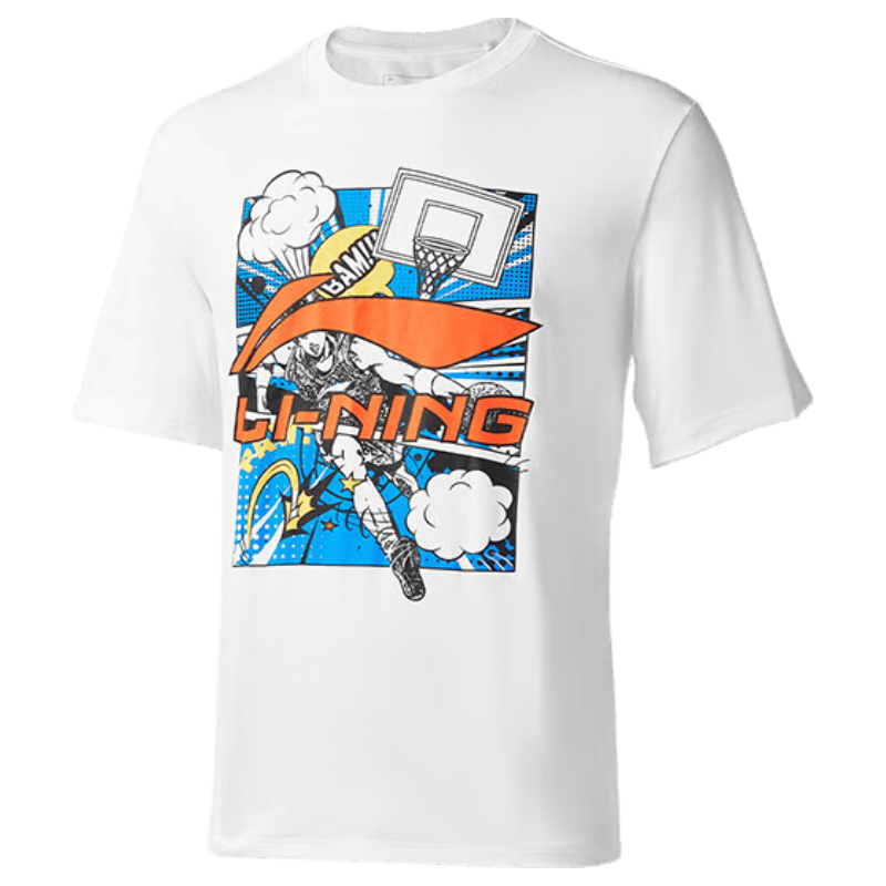 LI-NING Breathable Refreshing Summer Short Sleeve T-Shirt Men Loose Fit Crew Neck Casual Versatile Skin-Friendly Comfortable Sports Top Men