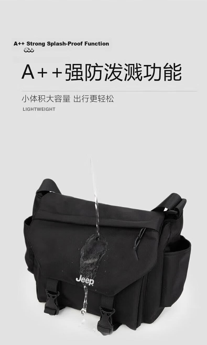 JEEP Lightweight Crossbody Bag Unisex Commuter Casual Shoulder Bag for Phone iPad Outdoor Sports Cycling Small Large Capacity Bag 10