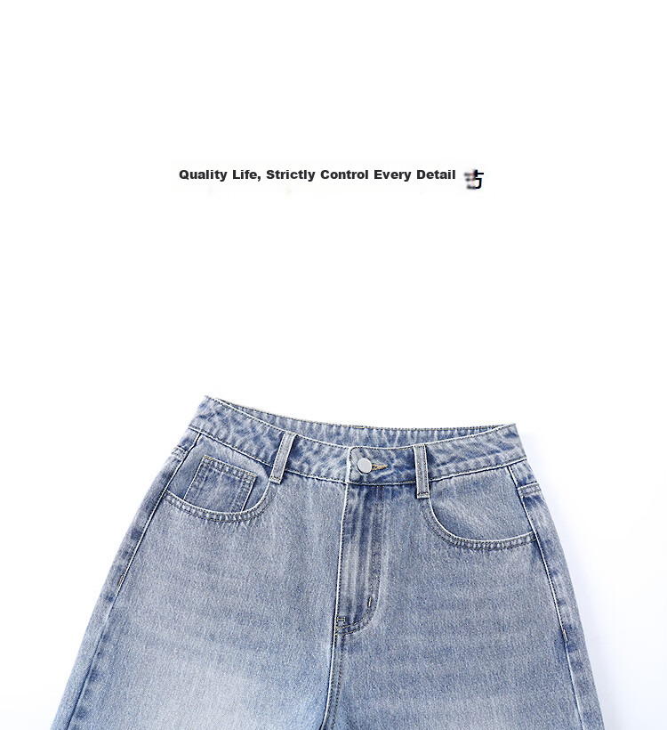 Demana [Hidden Meat Expert] Spring Cloud Soft Cotton 3D Mid-High Waist Lace Trim Loose Petite Women's Jeans 12
