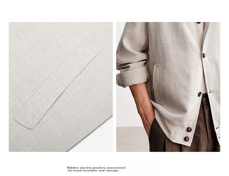 HAUT TON Vintage Style Linen Lyocell Knit Casual Jacket Men's Coat 2026 Spring Autumn Cardigan Shirt 6046 10