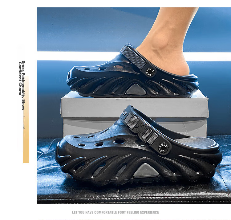 CARTELO Men's Summer Sandals Dual-Use Breathable Beach Clogs Soft Sole Cushioned Closed-Toe Slippers 10