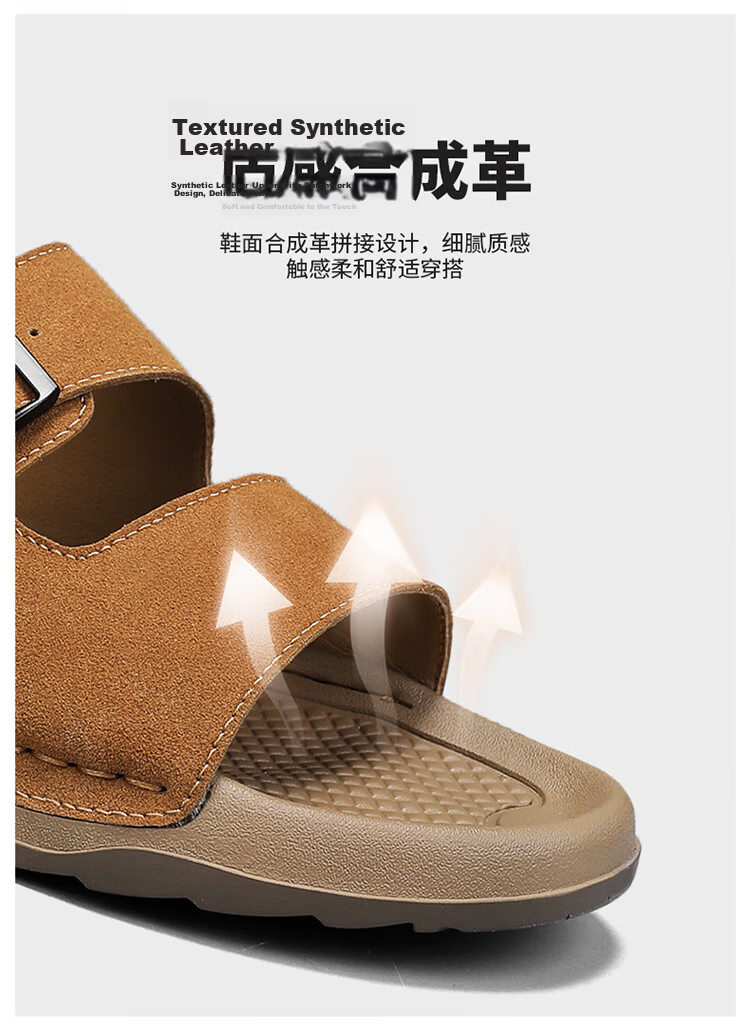 Bull Family Men's Summer Sandals Breathable Versatile Beach Shoes Thick Sole Durable Birkenstock Retro Casual Slippers 10