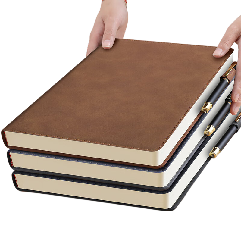 Faramon Notebook A4 Thick Journal Business Lambskin Cover Vintage Notebook Work Diary Meeting Minutes Book Office Stationery Customizable Brow