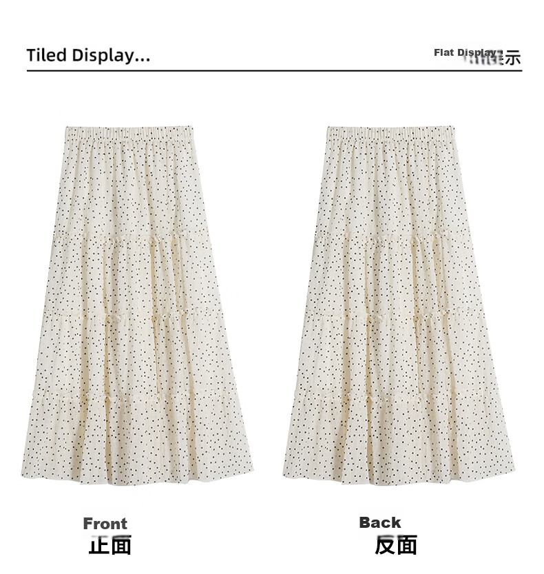 Langsha French Style White High-Waist Elastic Waist A-Line Polka Dot Long Skirt Japanese Style Cake Skirt for Women 2026 Summer 8