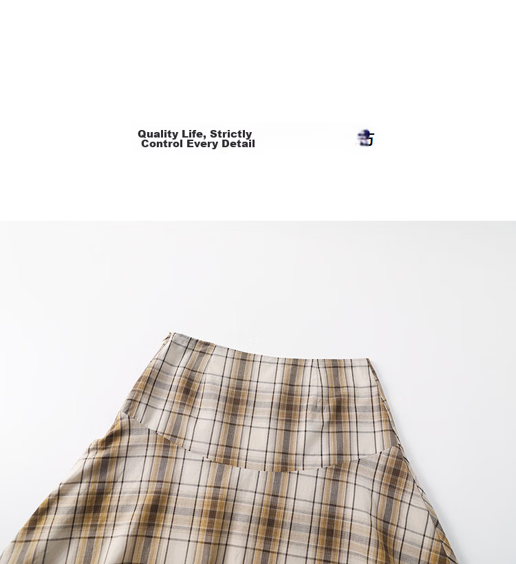 Demana Pure Cotton Artistic Plaid Spring Vintage Style Irregular Hem A-Line Skirt Petite Women's Skirt 12