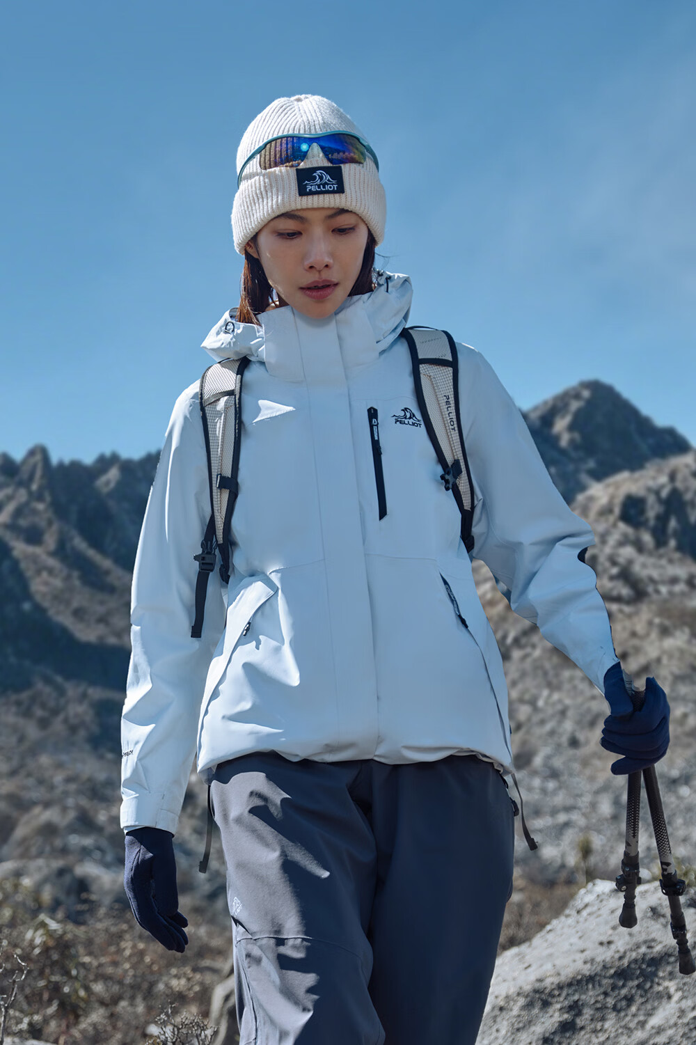 Pelliot Zhao Lusi Same Style Shan Ye Classic 2.0 Three-In Jacket, Autumn And Winter Women's Waterproof Coat, 12340106, White, Size L 16