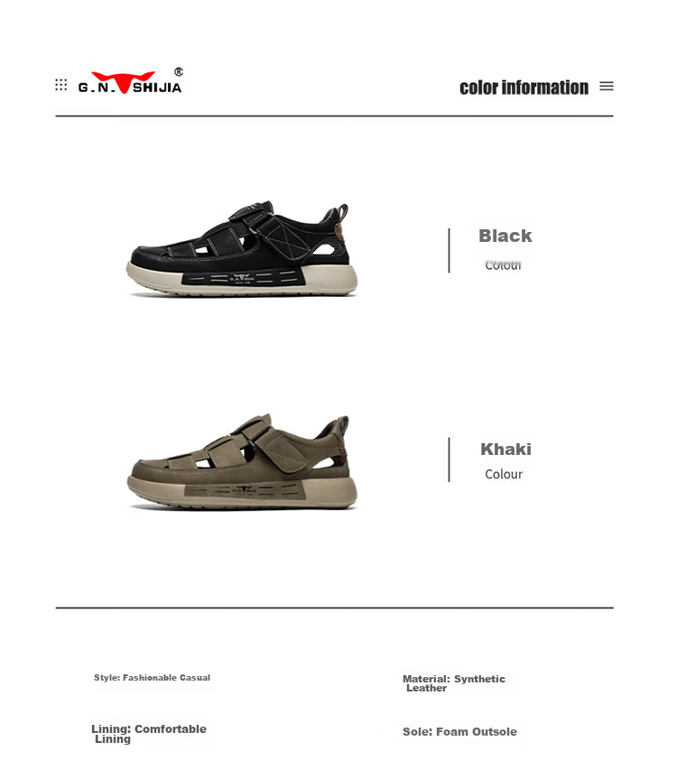 Bull Family Men's Summer New Hollow Breathable Closed-Toe Sandals Outdoor Comfortable Casual Sports Hiking Shoes 4