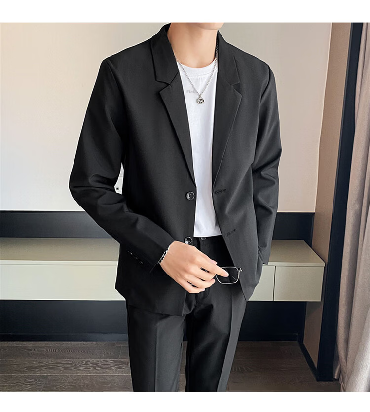 TUCANO Men's Casual Slim Fit Blazer Suit Jacket Korean Style Trendy Formal Groom Best Man Wedding Banquet 14