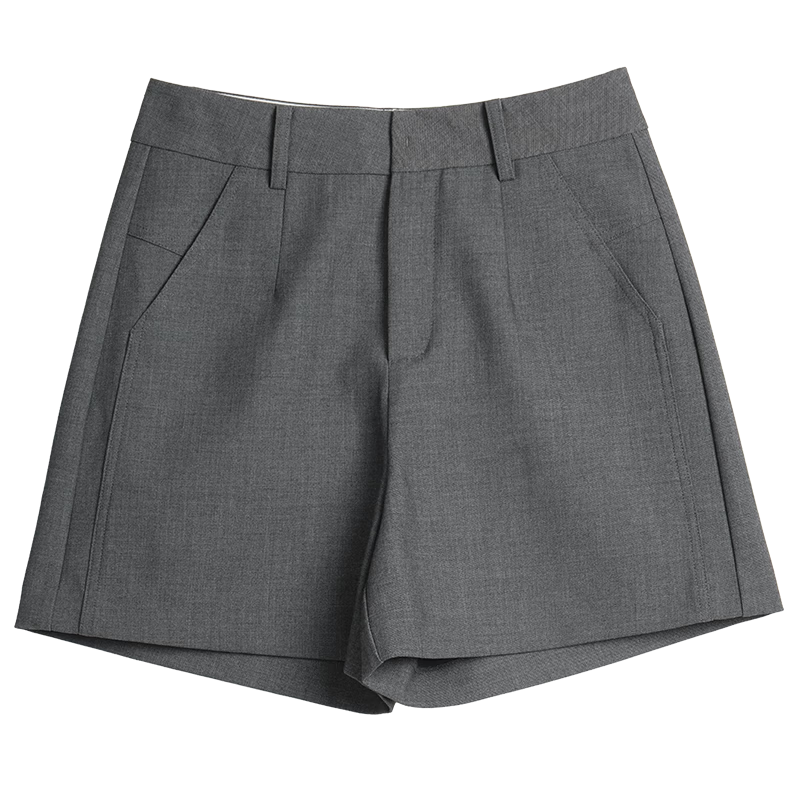 Olrain Eurielle Gray Blazer Shorts Women's Summer High Waist Korean Style Petite Hot Wind Pants Gray XL