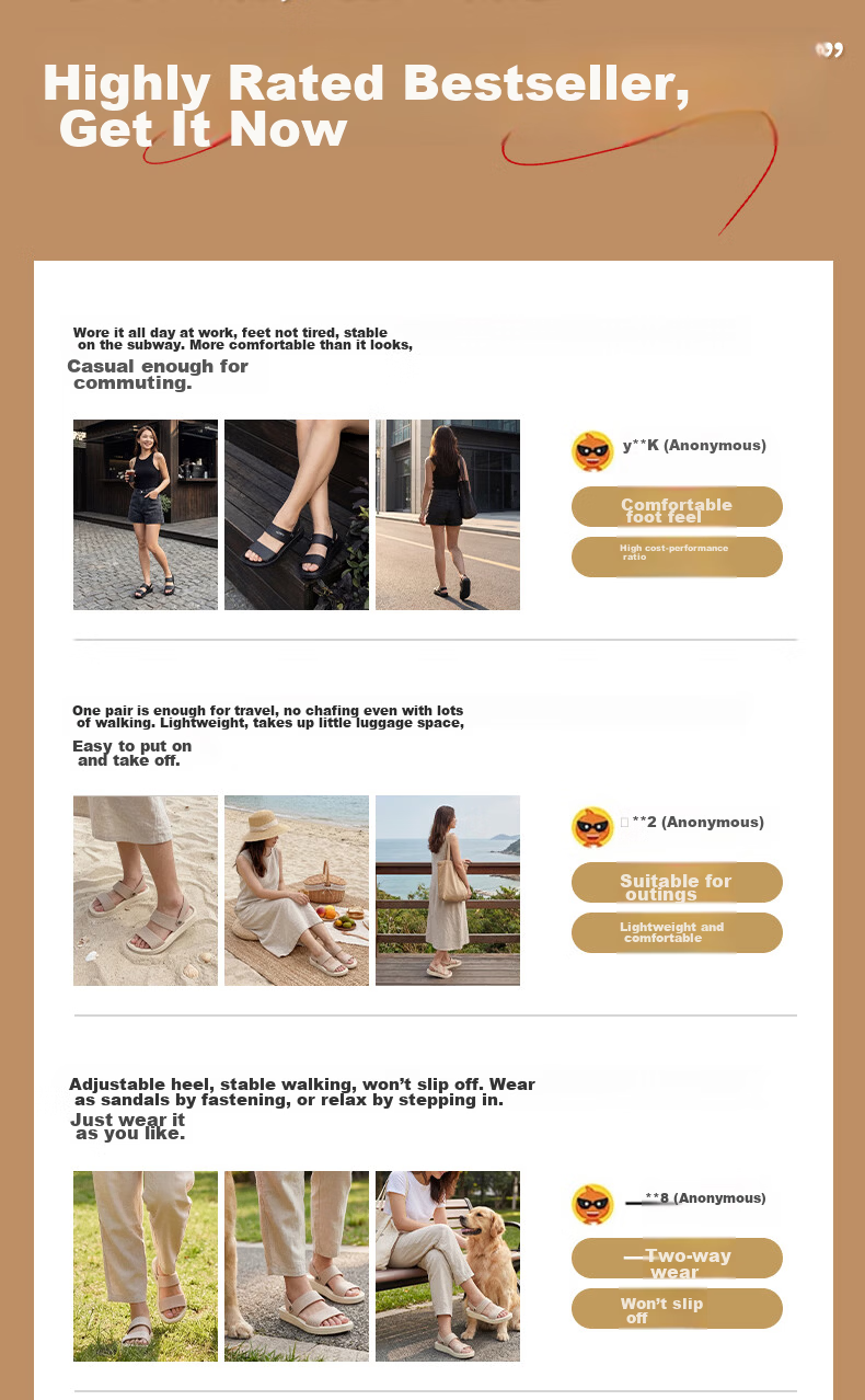 Luo Fu Women's Outdoor Sandals Slip-On Silent Height-Increasing Beach Slippers LF6255 White Pepper Size 40 6