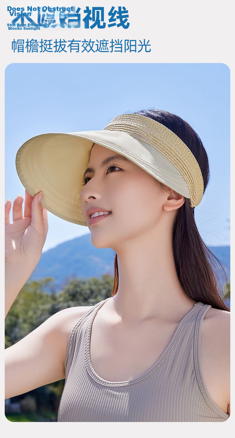 Romon Women's Sun Protection Hat UV Protection Wide Brim Face Cover Cycling Outdoor Open Top Sun Hat 3