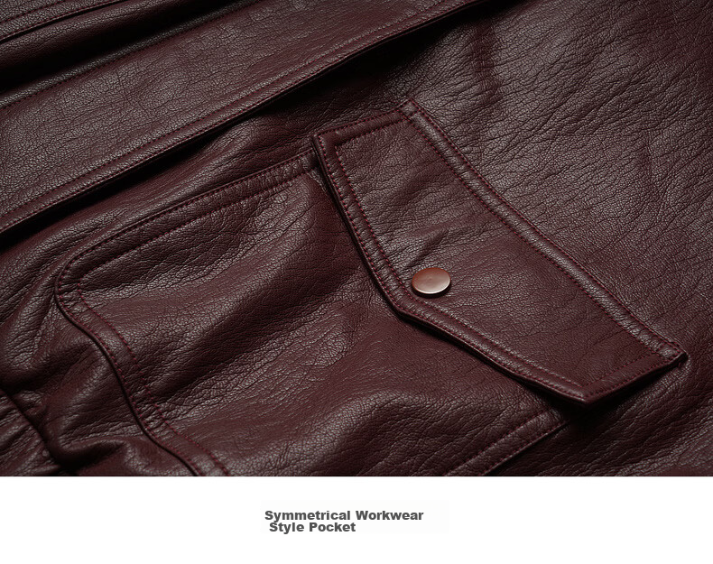 Olrain Eurier Vintage Stand Collar Leather Short Jacket Women's Spring New Loose Fit Burgundy S 14