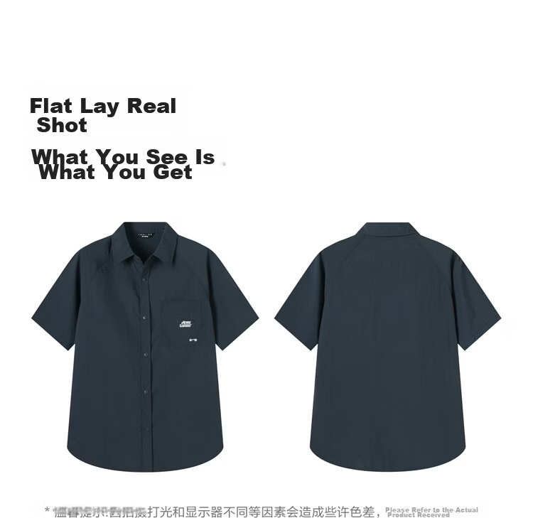 TonLion 2026 Spring Summer New Men's Navy Blue Casual Loose Fit Polo Short Sleeve Shirt 3