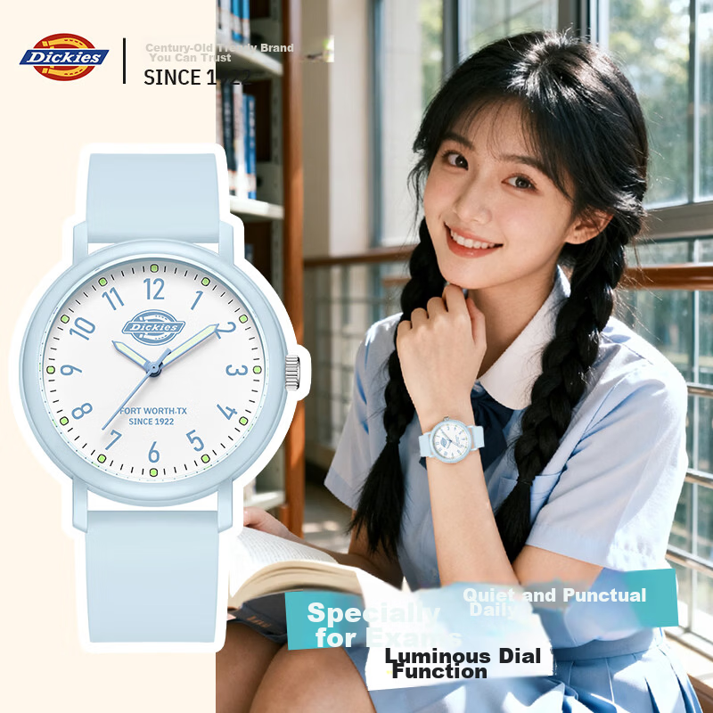 Dickies Student Watch Luminous Silent Exam Sports Girls CL-773 Blue