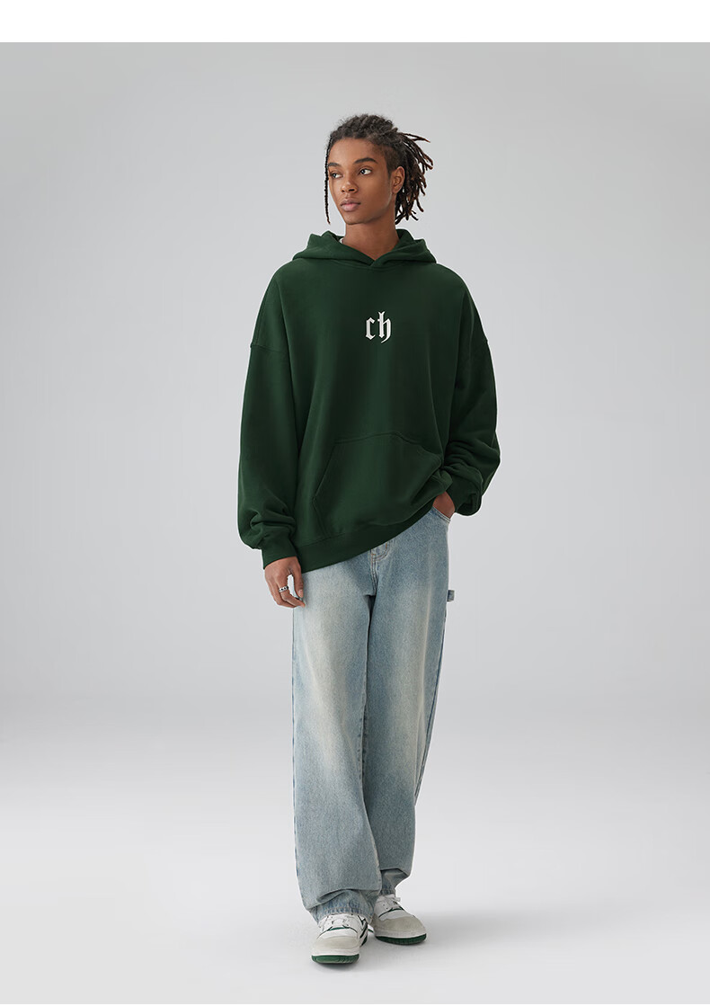 CHINISM CH Sweatshirt for Men, Spring And Autumn Classic Simple Couple's Top, Heavyweight American-Style Hoodie, Sports Casual Pullover Hooded Sweatshirt 36