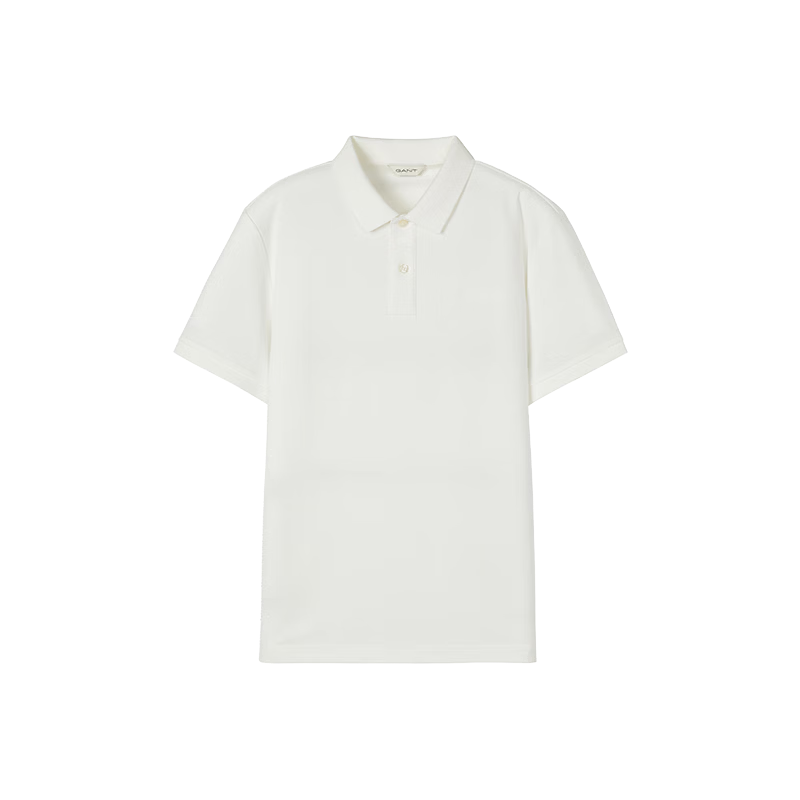 GANT Intelligent Polo 100% Cotton Summer Men's Skin-friendly Antibacterial Short Sleeve T-shirt Classic White 4XL