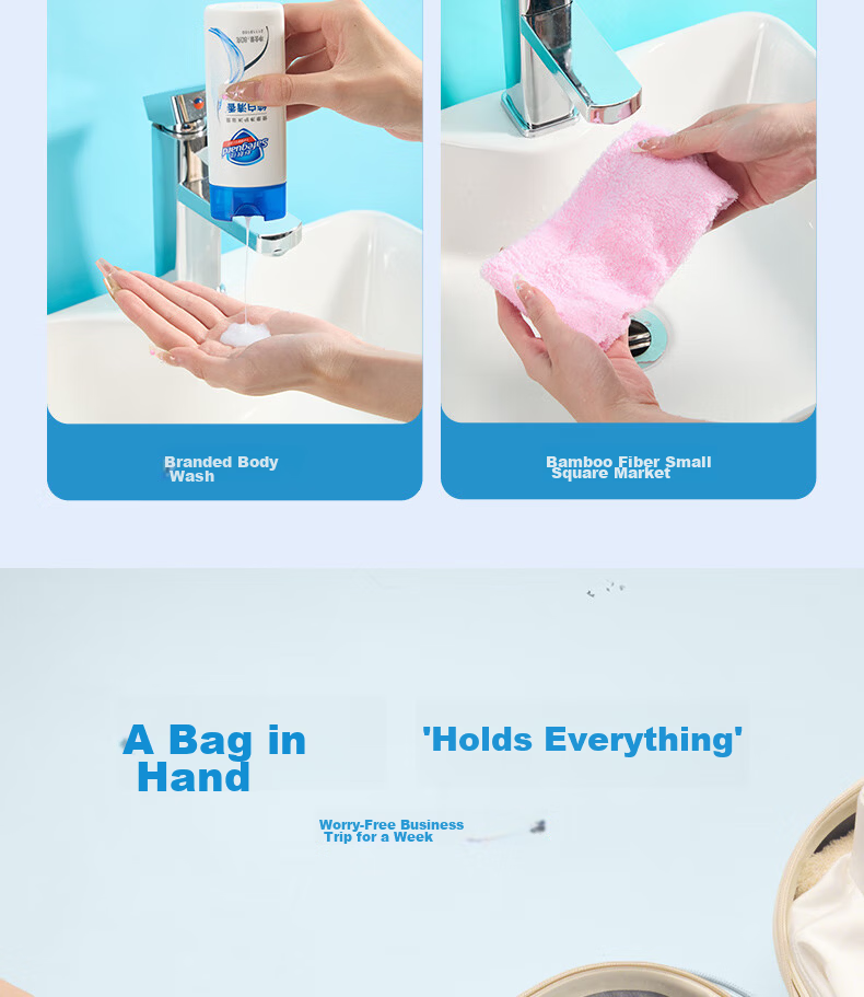Etravel Travel Toiletry Set Shampoo Shower Gel Toothpaste Toothbrush Toothbrush Cup Portable Travel Care Kit 10