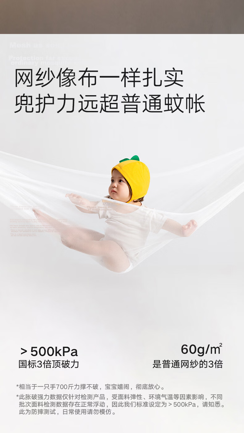 MEDOGA [Sleep Pod Max1] Baby Fall Prevention Fence Mosquito Net, 1.8x2 Meters, Elephant Gray, [Thickened And Reinforced Frame] 22