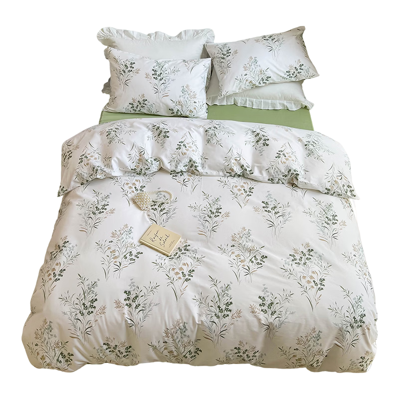 Grace Class A 100% Pure Cotton Duvet Cover, Single Piece, 7A Antibacterial All-Cotton Student Quilt Cover, Single Bedding Core, Manshan 150*200cm
