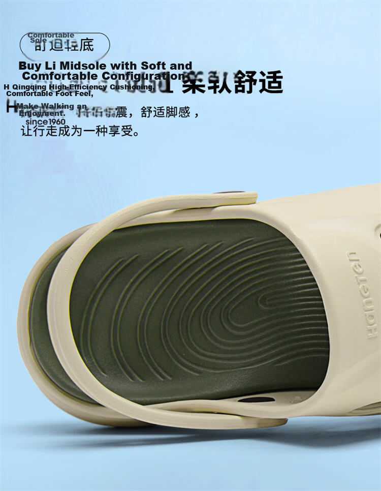 Huanteng Men's Summer Outdoor Beach Sandals Thick Sole Non-slip Breathable Clogs White Size 42-43 14