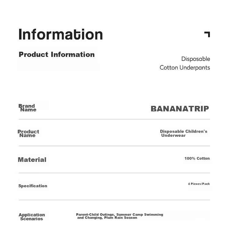 BANANA TRIP Kids Disposable Underwear 7A Antibacterial Boys Cotton Boxer Briefs Class A Sterile Individually Packaged XS Size 4 Pieces 18