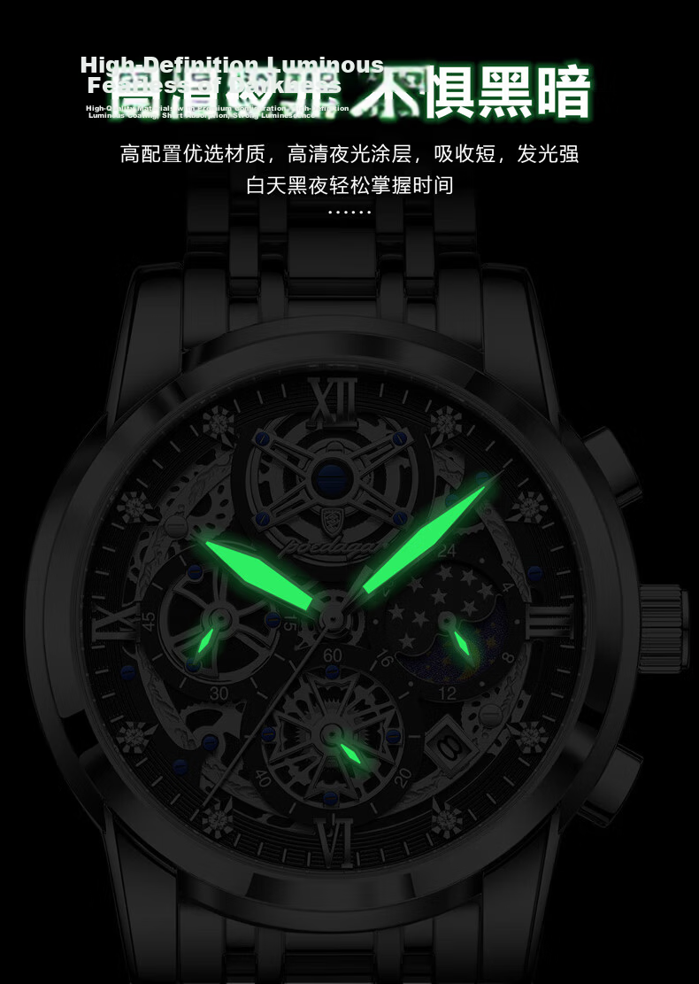 GEORGCOUNT Swiss Business Men's Watch Fully Automatic Waterproof Skeleton Mechanical Quartz 2025 New Luxury Men's Watch 8