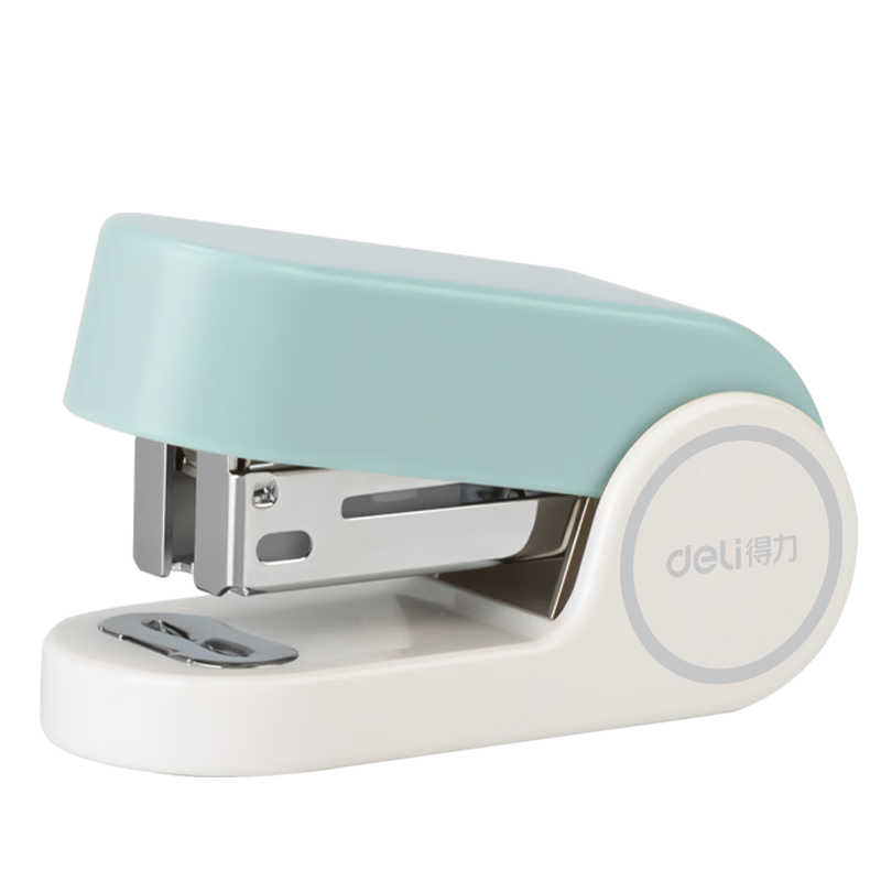 Deli Macaron Color Stapler Lightweight Portable Student Office Stapler Light Blue
